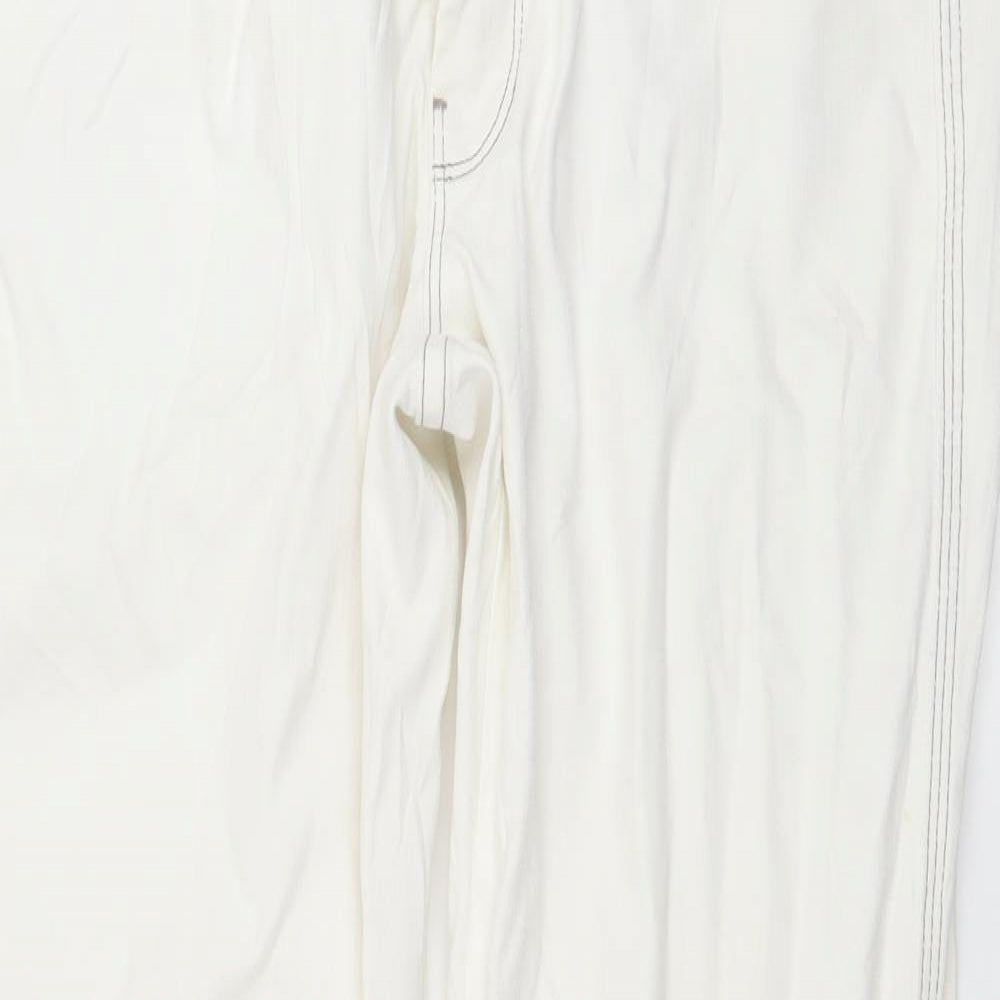 7 For All Mankind Womens White  Denim Straight Jeans Size 32 in L28 in
