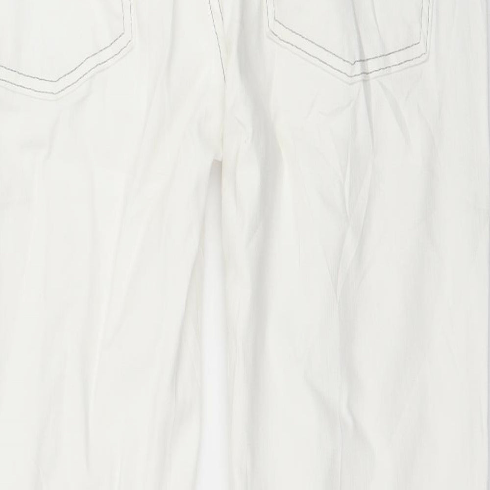 7 For All Mankind Womens White  Denim Straight Jeans Size 32 in L28 in