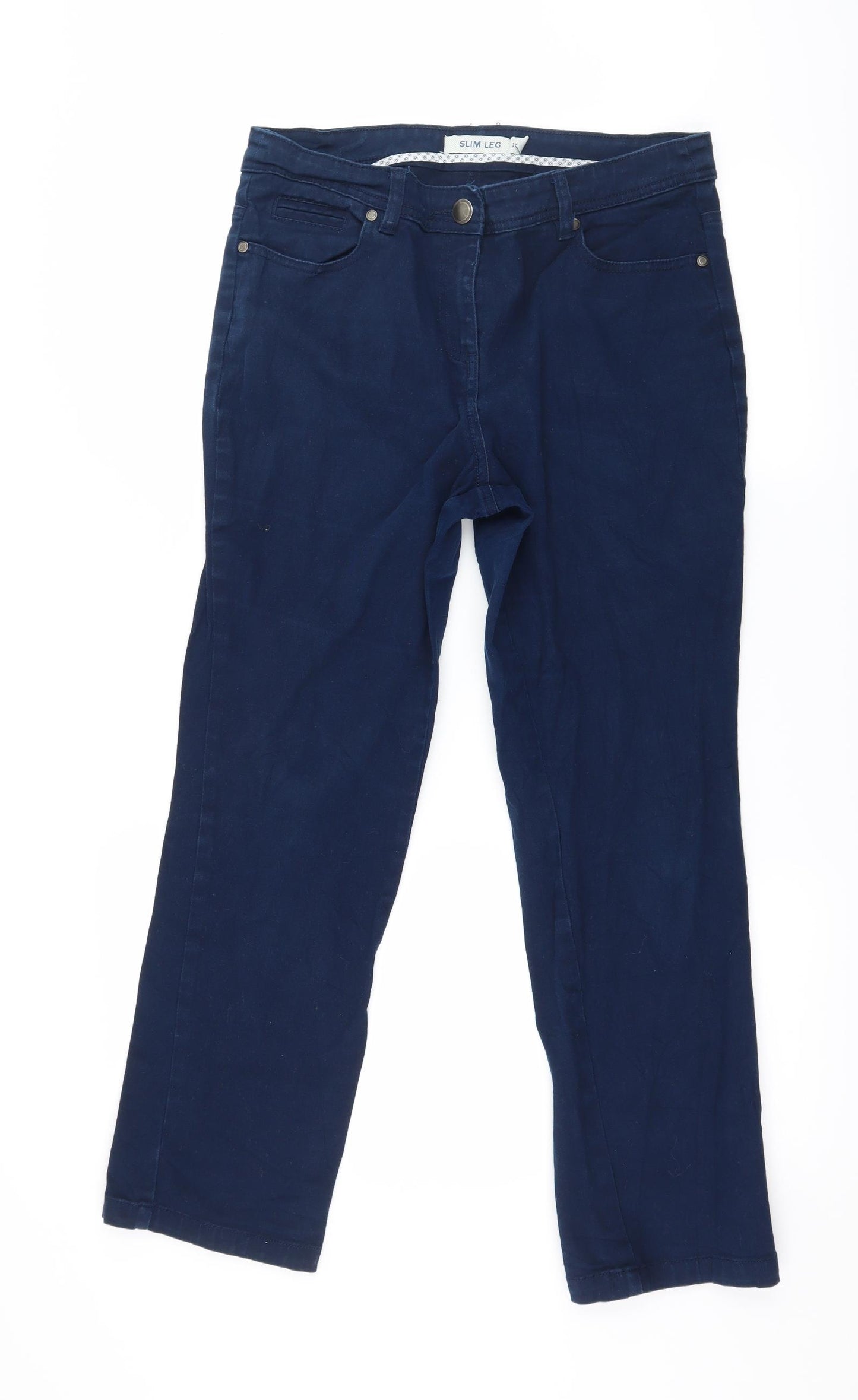 Preworn Womens Blue  Denim Straight Jeans Size 14 L27 in