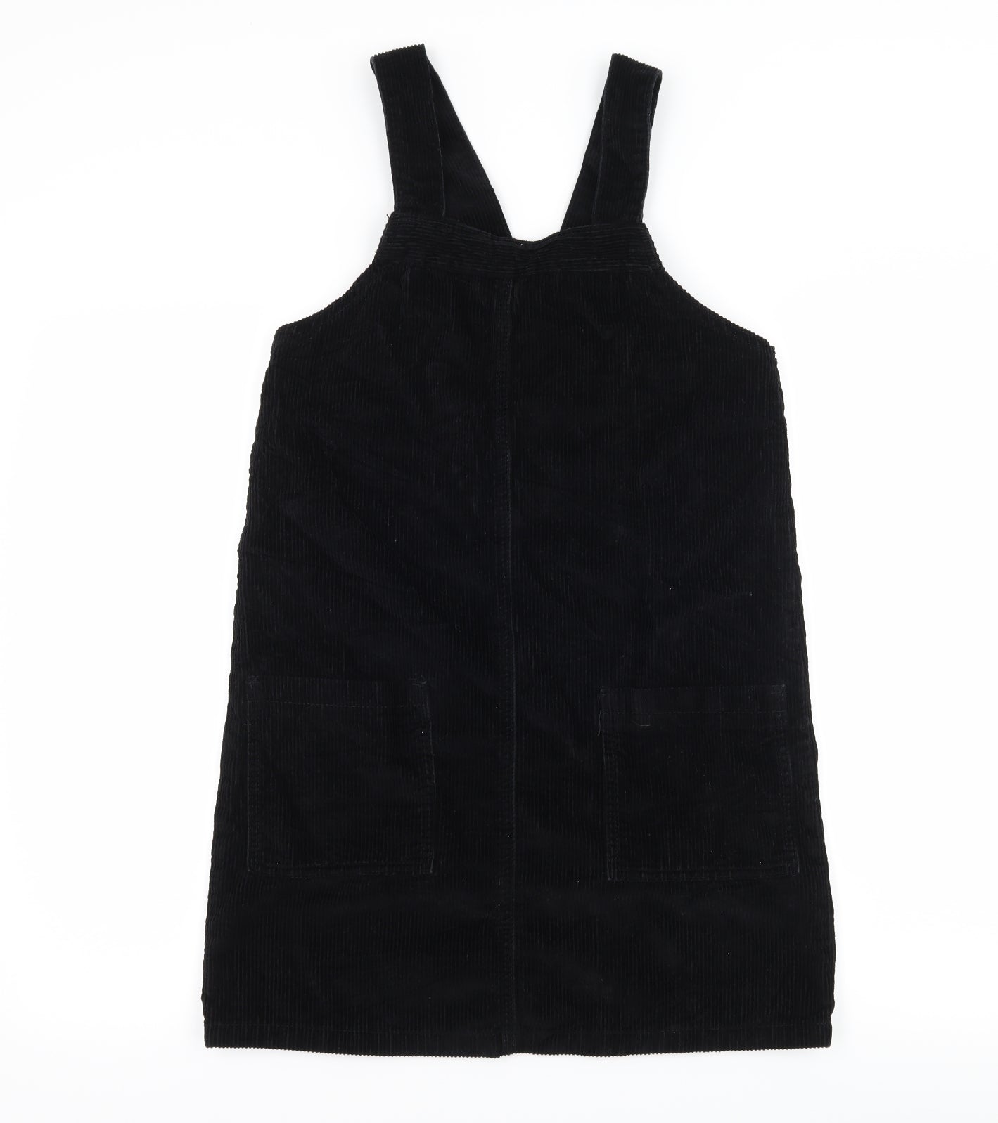 Dorothy Perkins Womens Black  Corduroy Pinafore/Dungaree Dress  Size 8