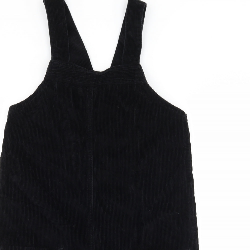 Dorothy Perkins Womens Black  Corduroy Pinafore/Dungaree Dress  Size 8