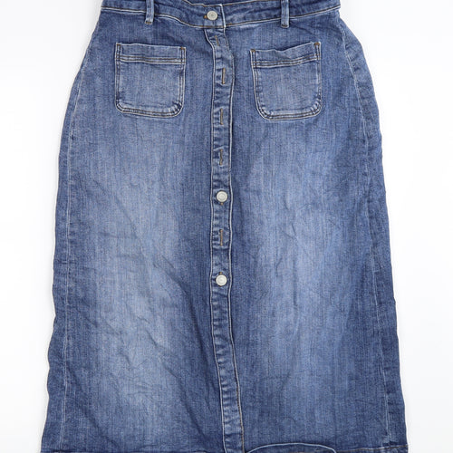 Marks and Spencer Womens Blue  Denim Straight & Pencil Skirt Size 14