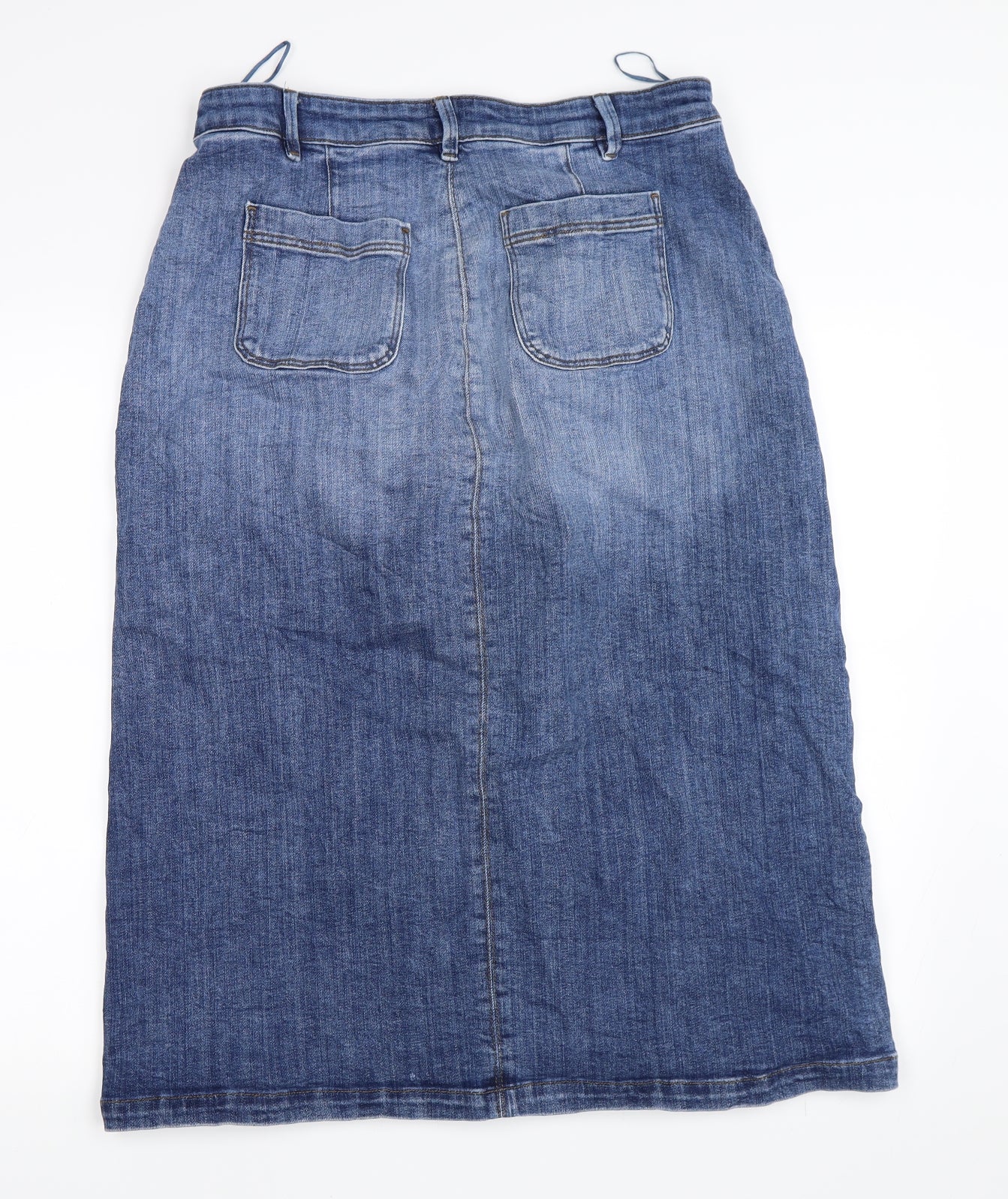 Marks and Spencer Womens Blue  Denim Straight & Pencil Skirt Size 14