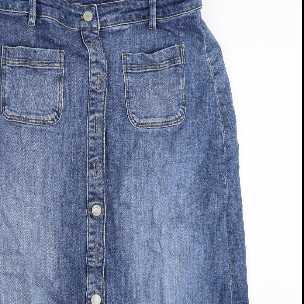 Marks and Spencer Womens Blue  Denim Straight & Pencil Skirt Size 14