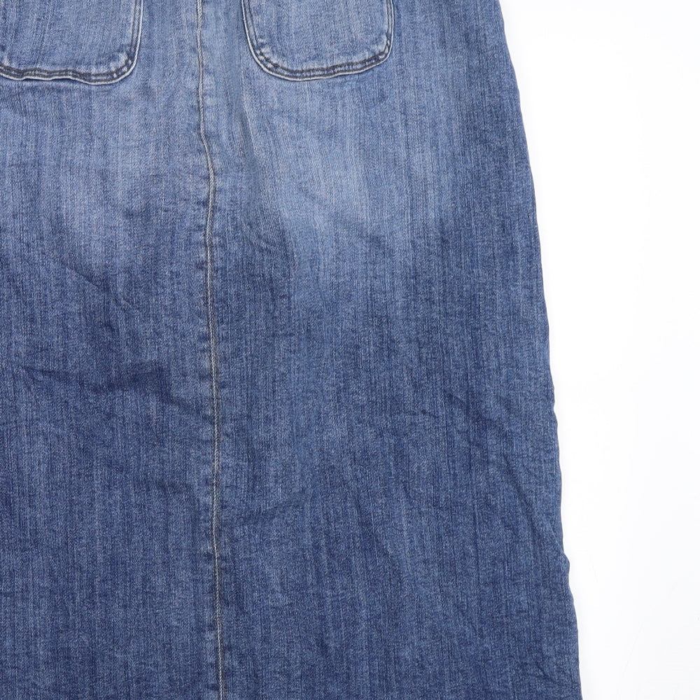 Marks and Spencer Womens Blue  Denim Straight & Pencil Skirt Size 14