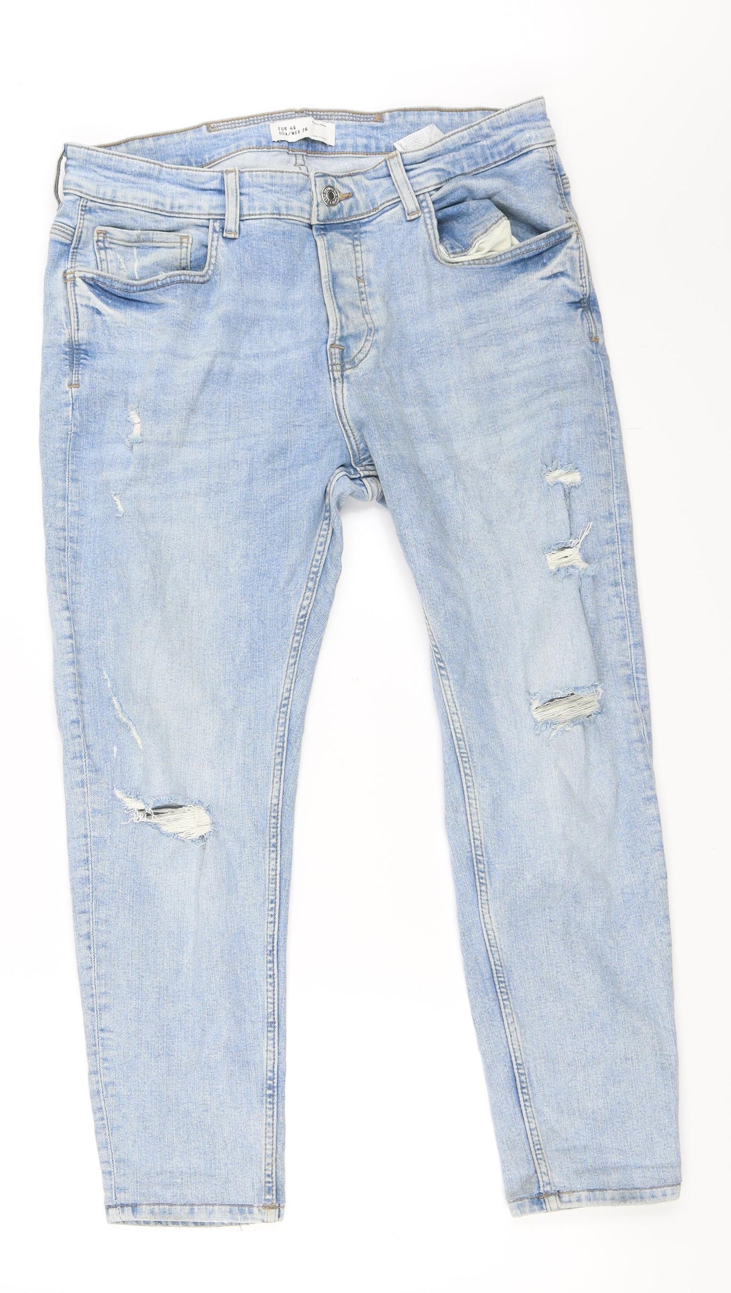 Zara Mens Blue  Denim Straight Jeans Size 46 L26 in
