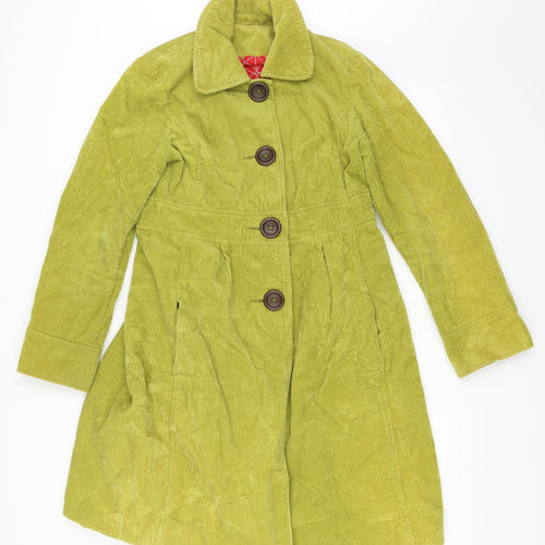 Boden Womens Green  Corduroy Overcoat Coat Size 12