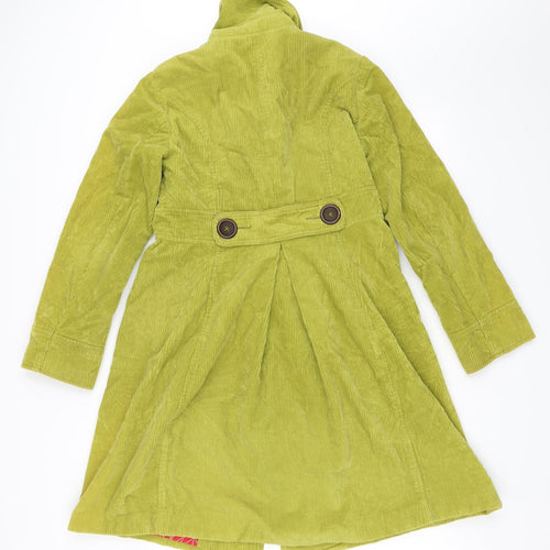 Boden Womens Green  Corduroy Overcoat Coat Size 12