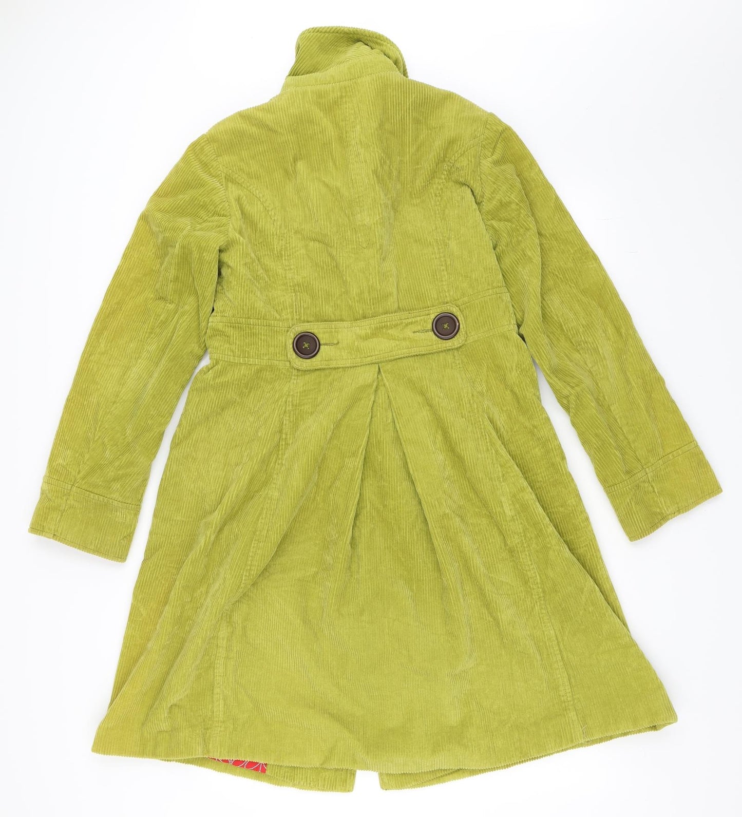 Boden Womens Green  Corduroy Overcoat Coat Size 12