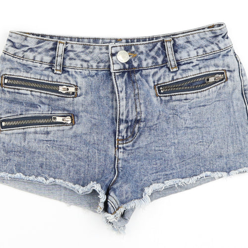 Miss Selfridge Womens Blue  Denim Hot Pants Shorts Size 8