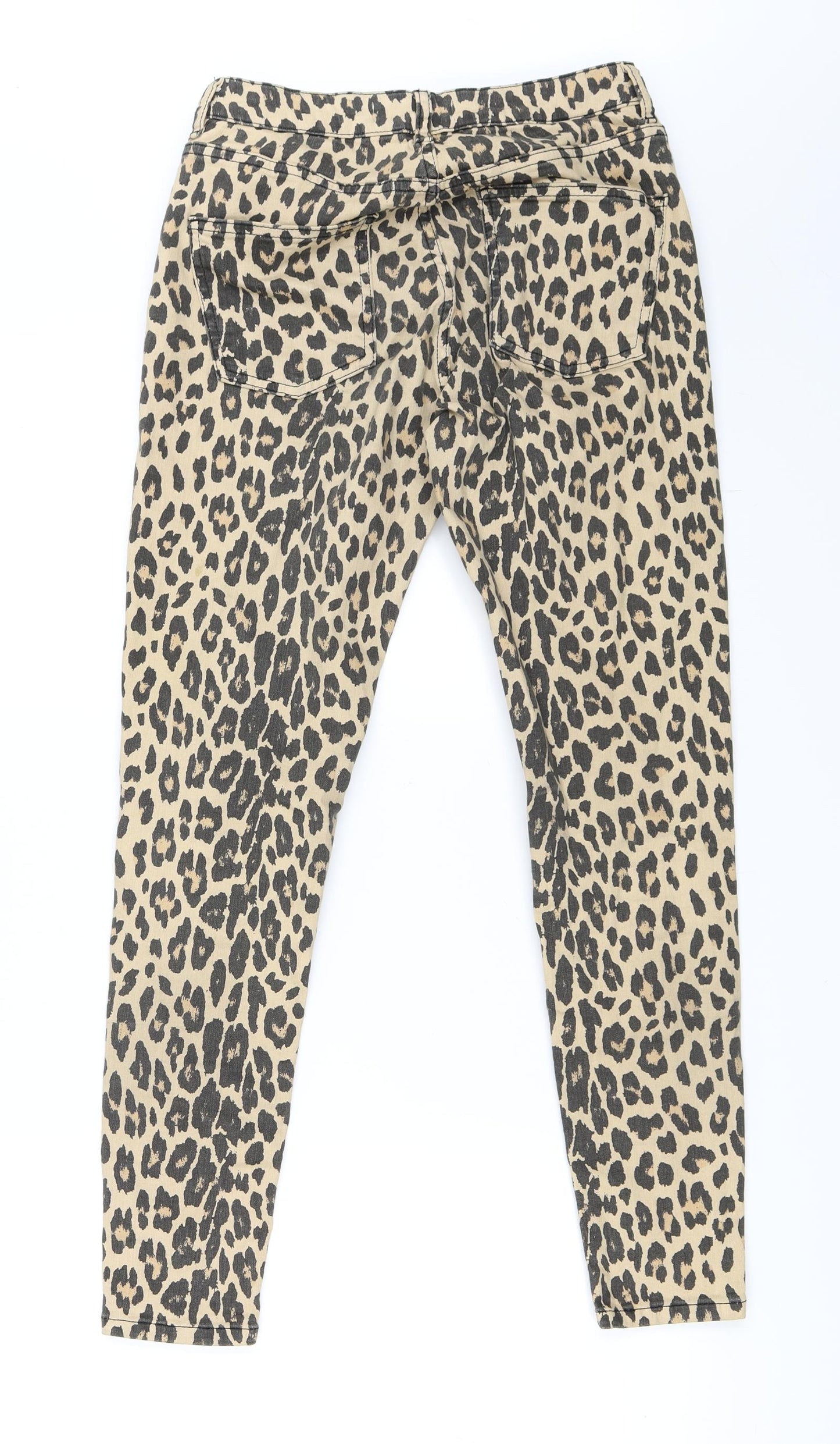 Denim Co. Womens Beige Animal Print  Skinny Jeans Size 10 L27 in