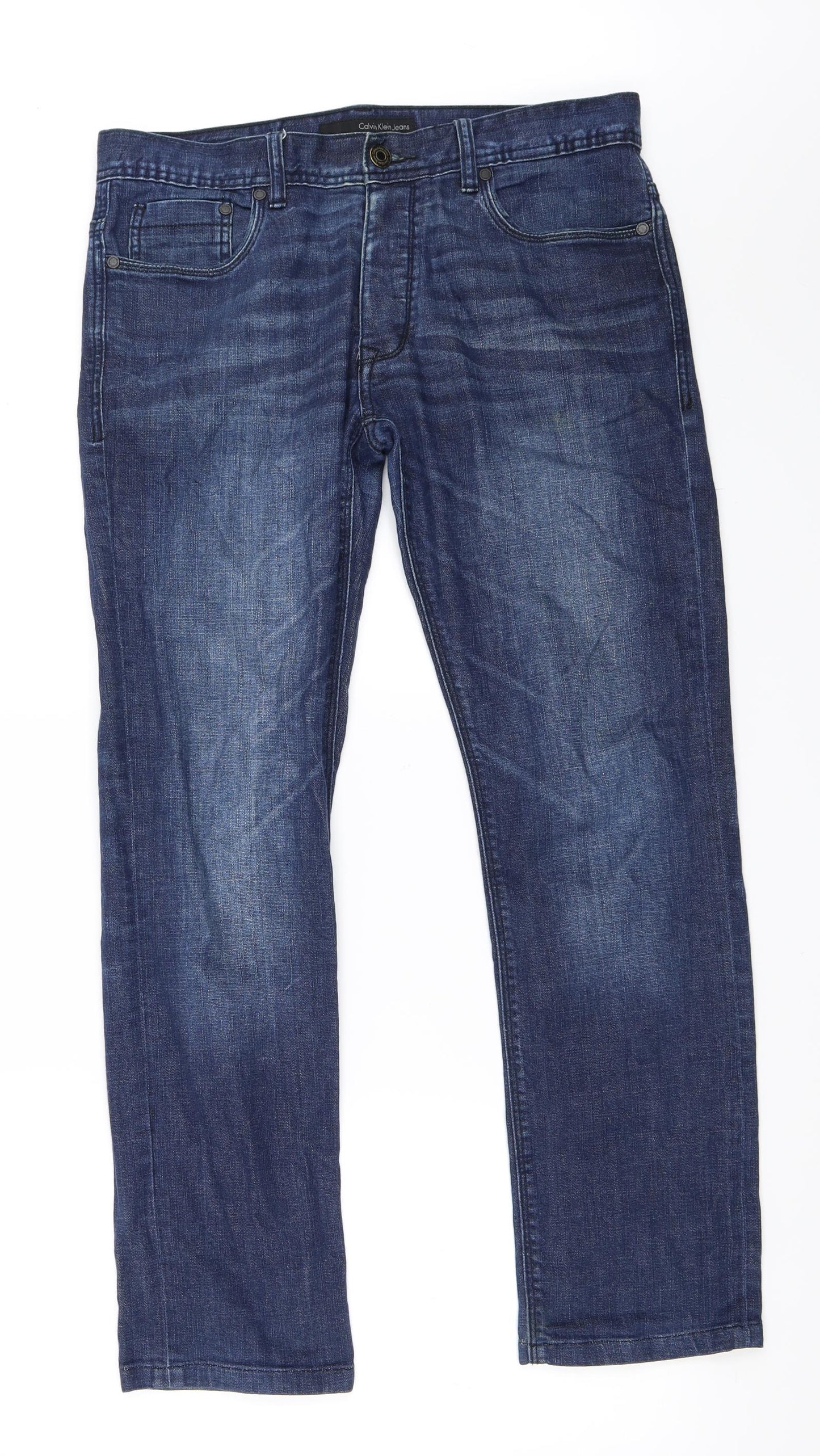 Calvin Klein Mens Blue  Denim Straight Jeans Size 31 L29 in