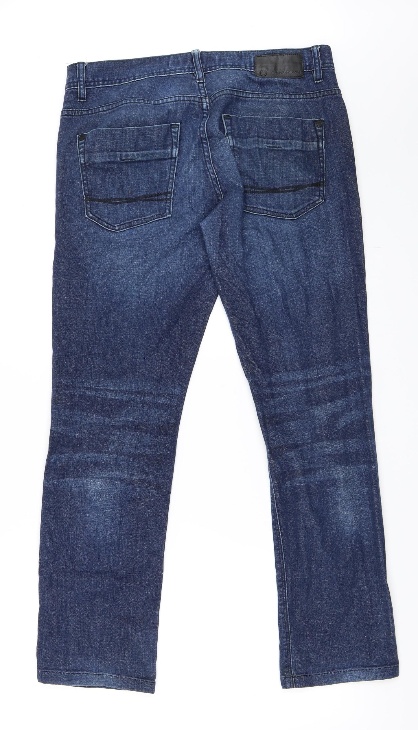 Calvin Klein Mens Blue  Denim Straight Jeans Size 31 L29 in