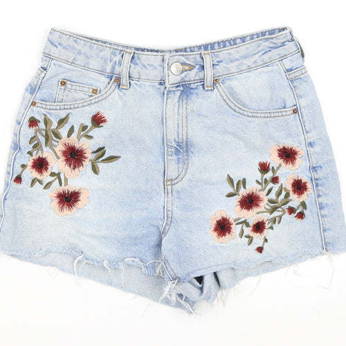 Topshop Womens Blue  Denim Mom Shorts Size 8