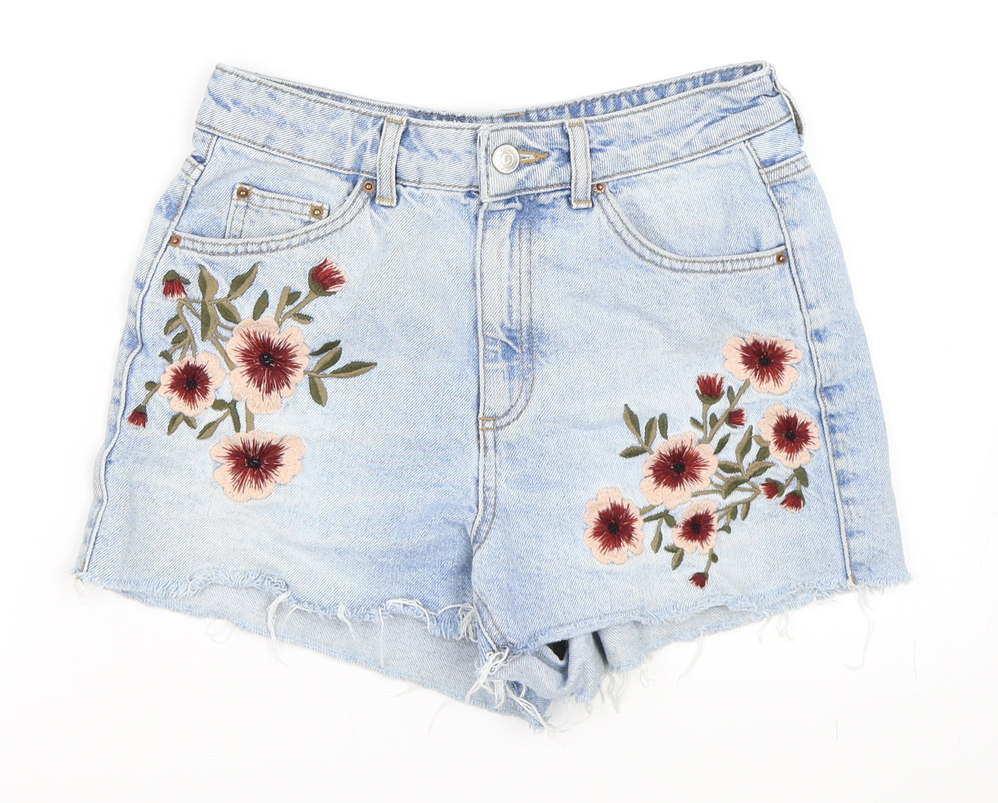 Topshop Womens Blue  Denim Mom Shorts Size 8
