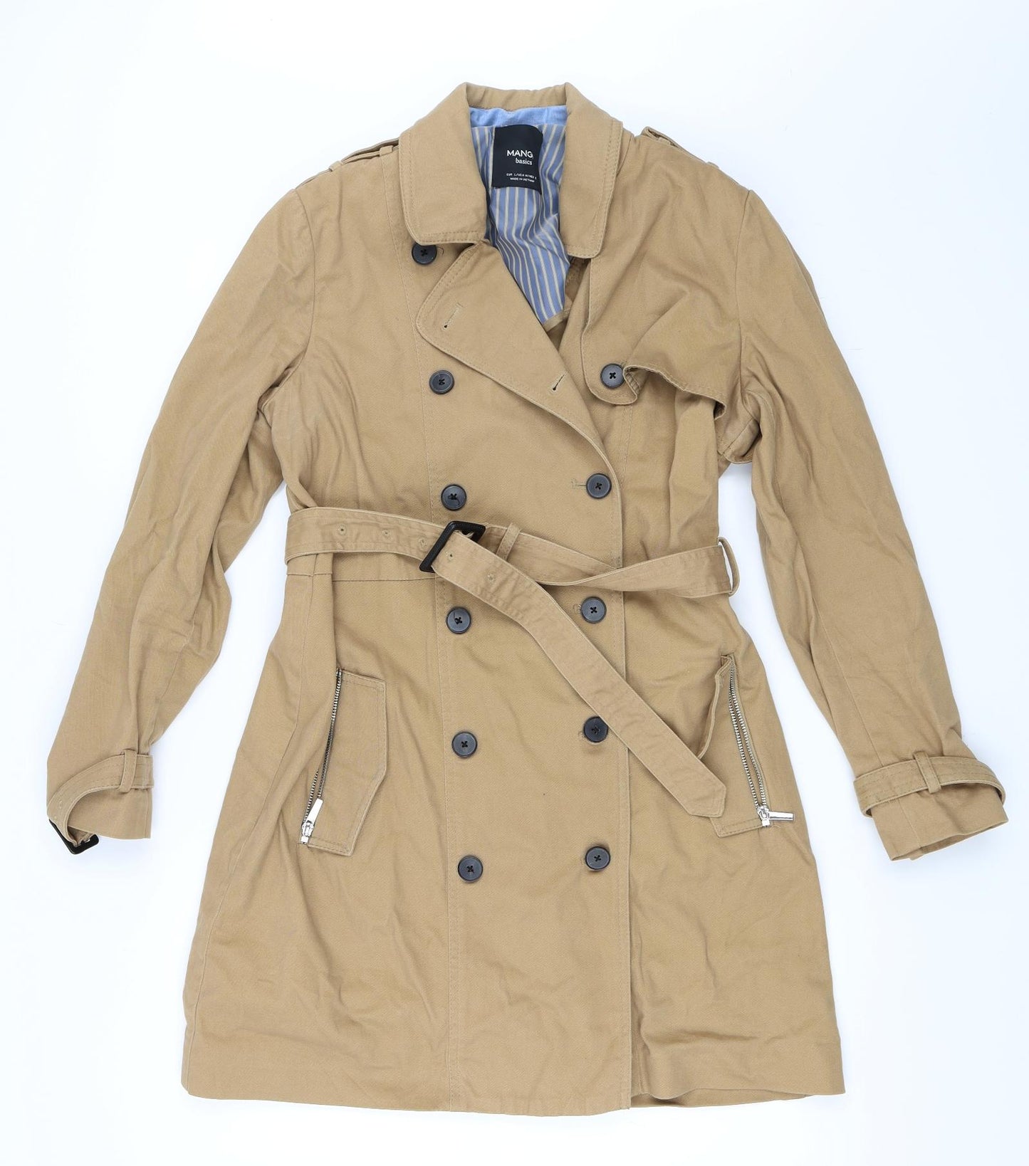 Mango Womens Beige   Trench Coat Coat Size L