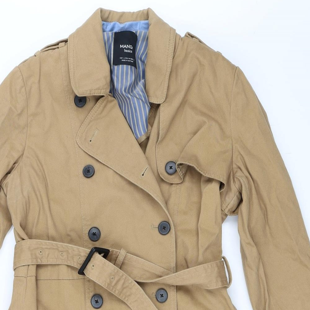 Mango Womens Beige   Trench Coat Coat Size L
