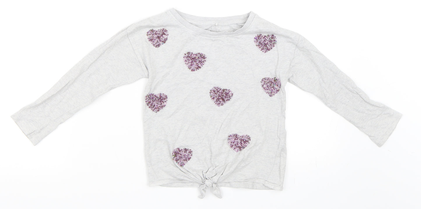 NEXT Girls Grey   Basic T-Shirt Size 4 Years