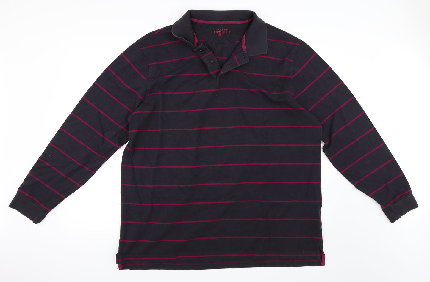 Charles Tyrwhitt Mens Grey Striped   Polo Size 2XL