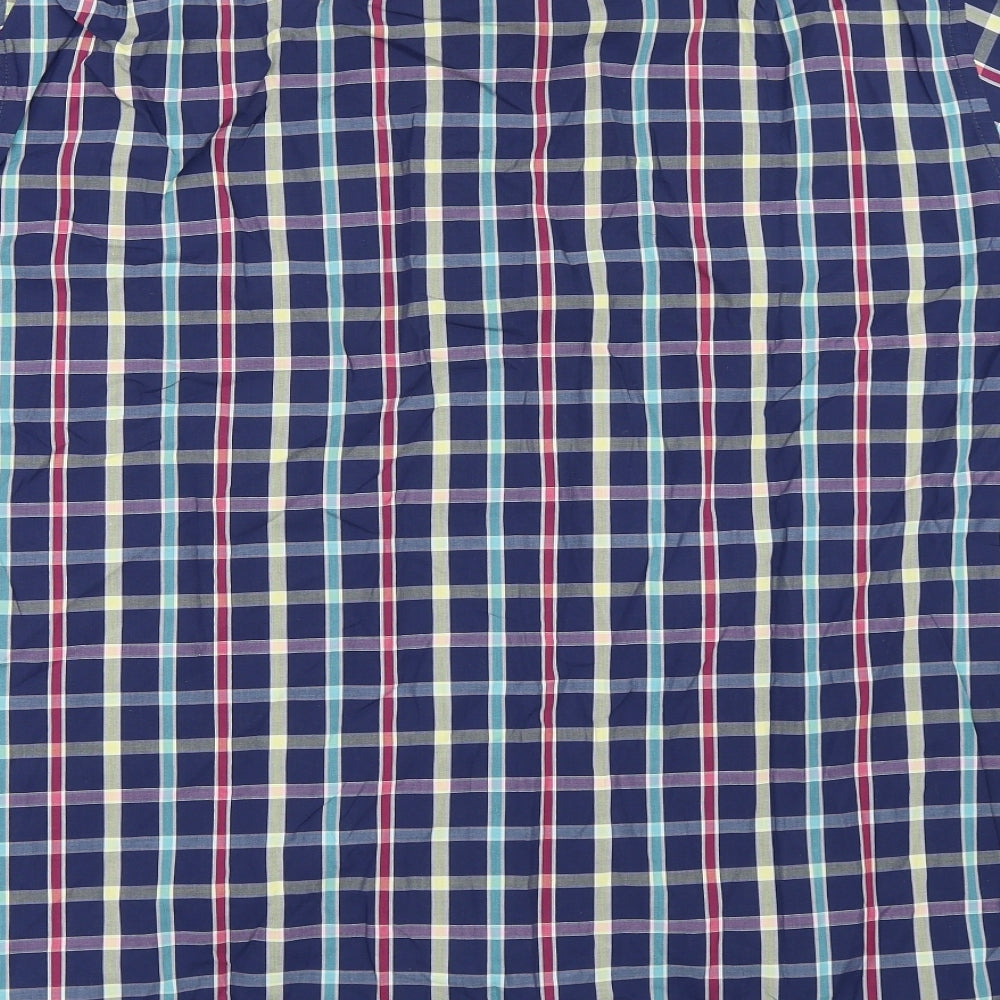 Casa Moda Mens Blue Check   Button-Up Size 3XL