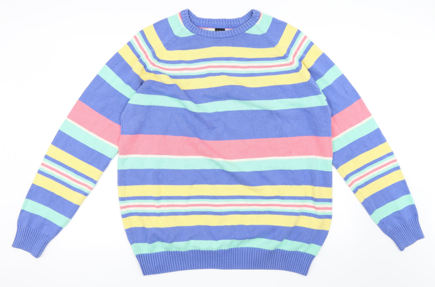 Cotton Traders Mens Multicoloured Striped  Pullover Jumper Size XL
