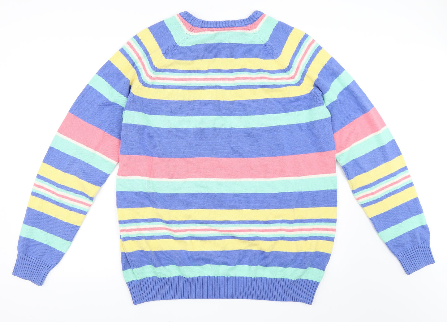 Cotton Traders Mens Multicoloured Striped  Pullover Jumper Size XL