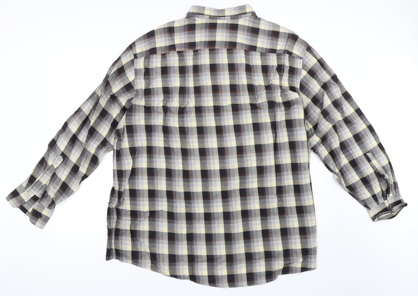 Casa Moda Mens Beige Check   Button-Up Size 3XL