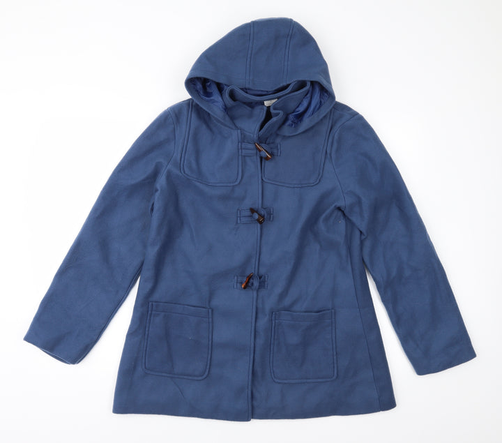 Anne De Lancay Womens Blue  Fleece Parka Coat Size S