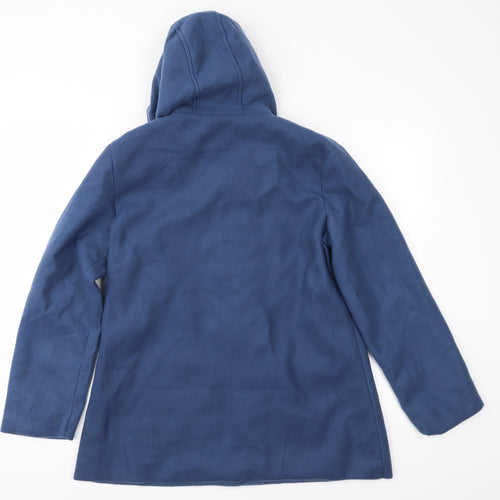 Anne De Lancay Womens Blue  Fleece Parka Coat Size S