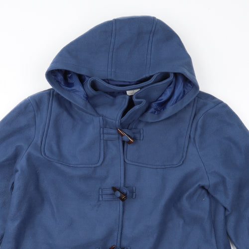 Anne De Lancay Womens Blue  Fleece Parka Coat Size S