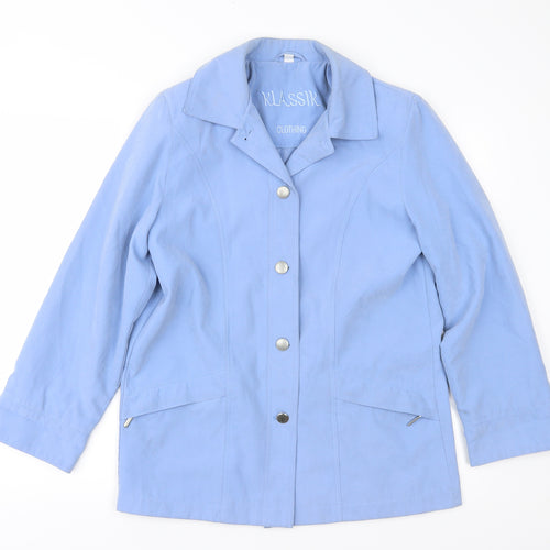 Klassik Womens Blue   Overcoat Coat Size 10