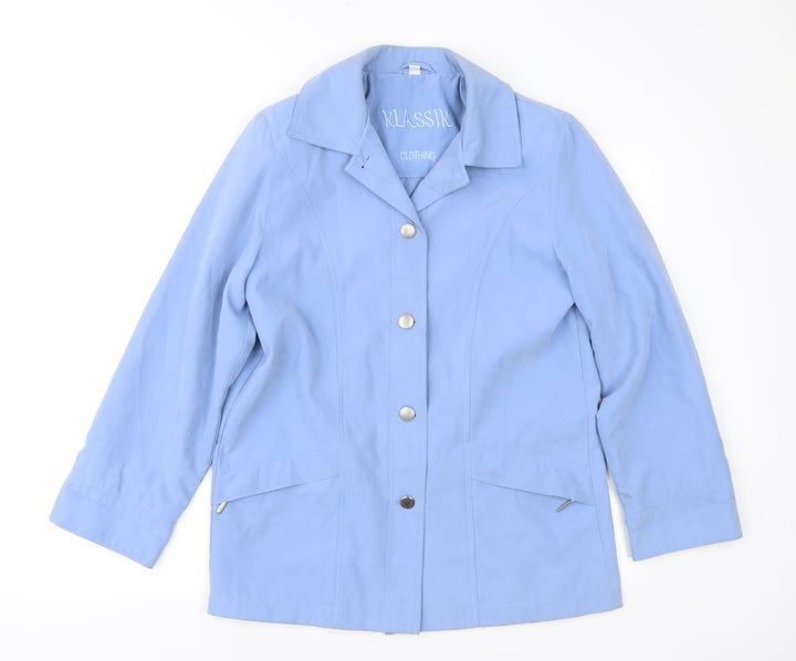 Klassik Womens Blue   Overcoat Coat Size 10