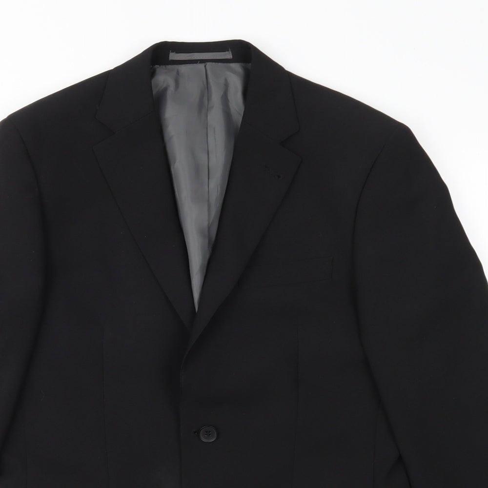 George Mens Black   Jacket Suit Jacket Size 36