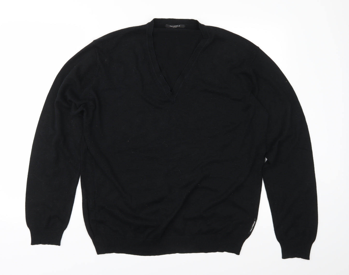 Full Circle Mens Black  Knit Pullover Jumper Size XL