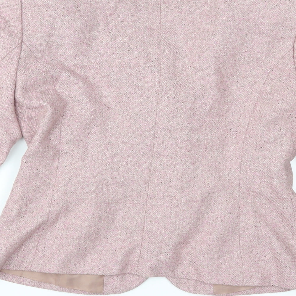 H&M Womens Pink  Tweed Jacket  Size 8