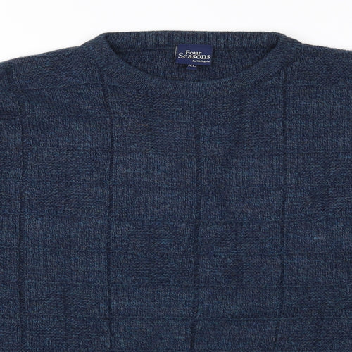 Four Seasons Mens Blue  Knit Pullover Jumper Size XL
