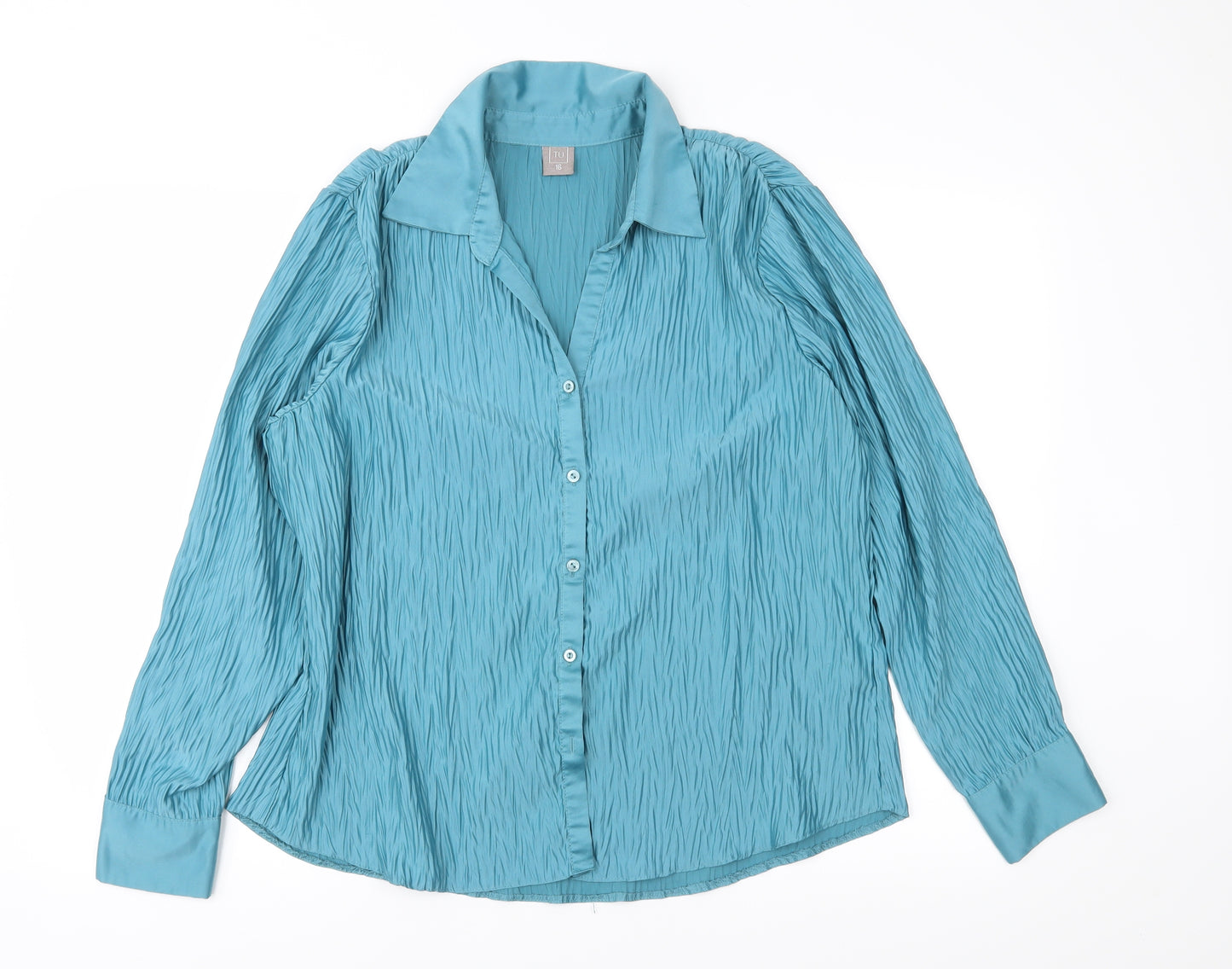 TU Womens Green   Basic Button-Up Size 16