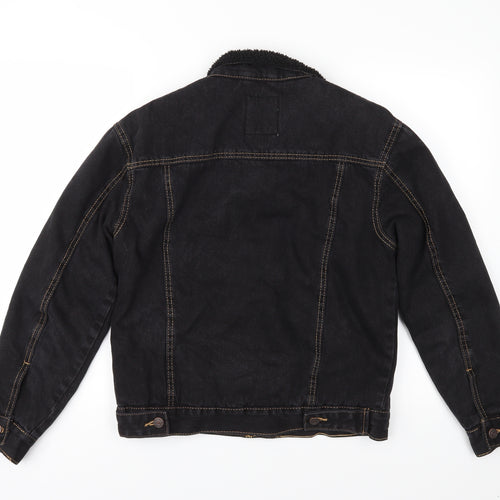 Pull&Bear Womens Black  Denim Jacket  Size S  - Fleece Lined