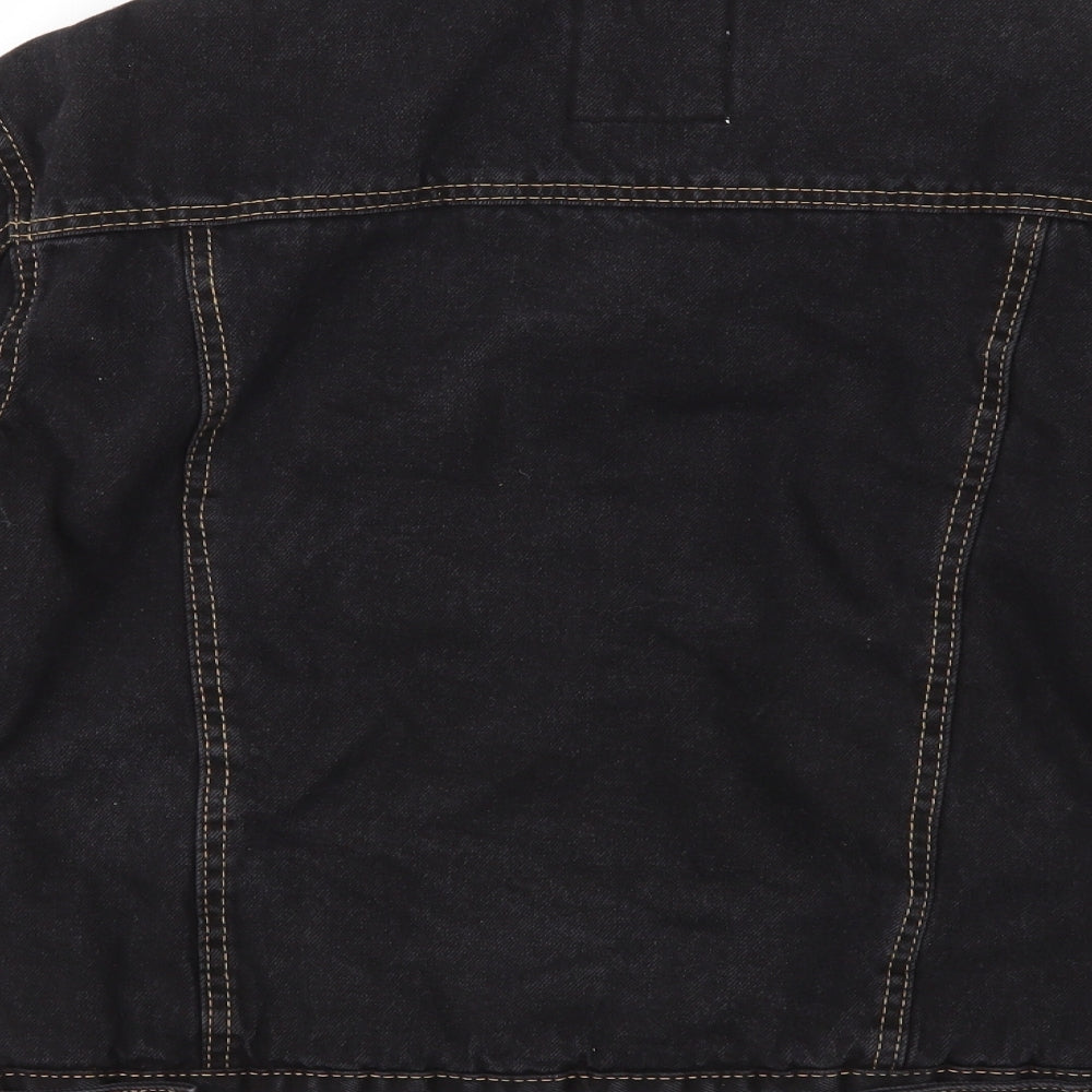 Pull&Bear Womens Black  Denim Jacket  Size S  - Fleece Lined