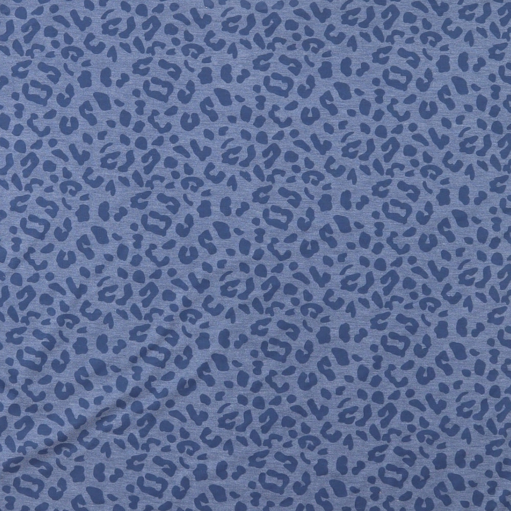 BHS Womens Blue Animal Print Jersey Basic T-Shirt Size 16