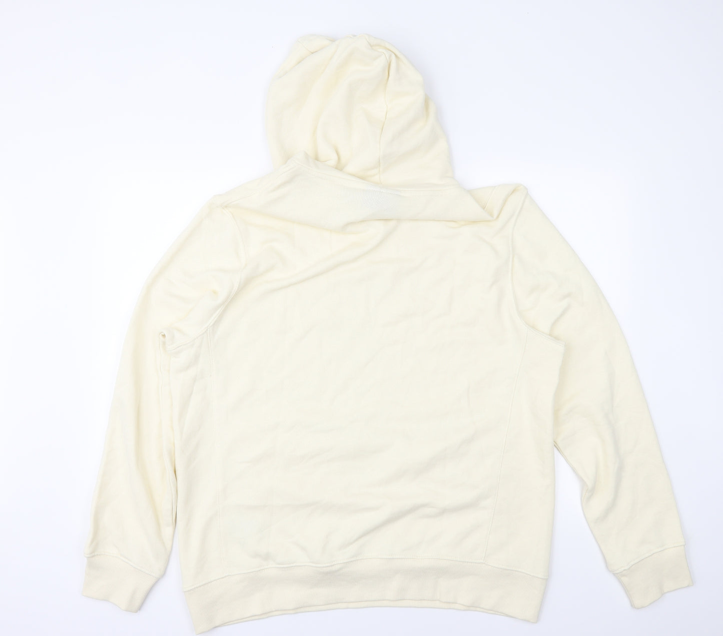 H&M Mens Ivory  Jersey Pullover Hoodie Size XL