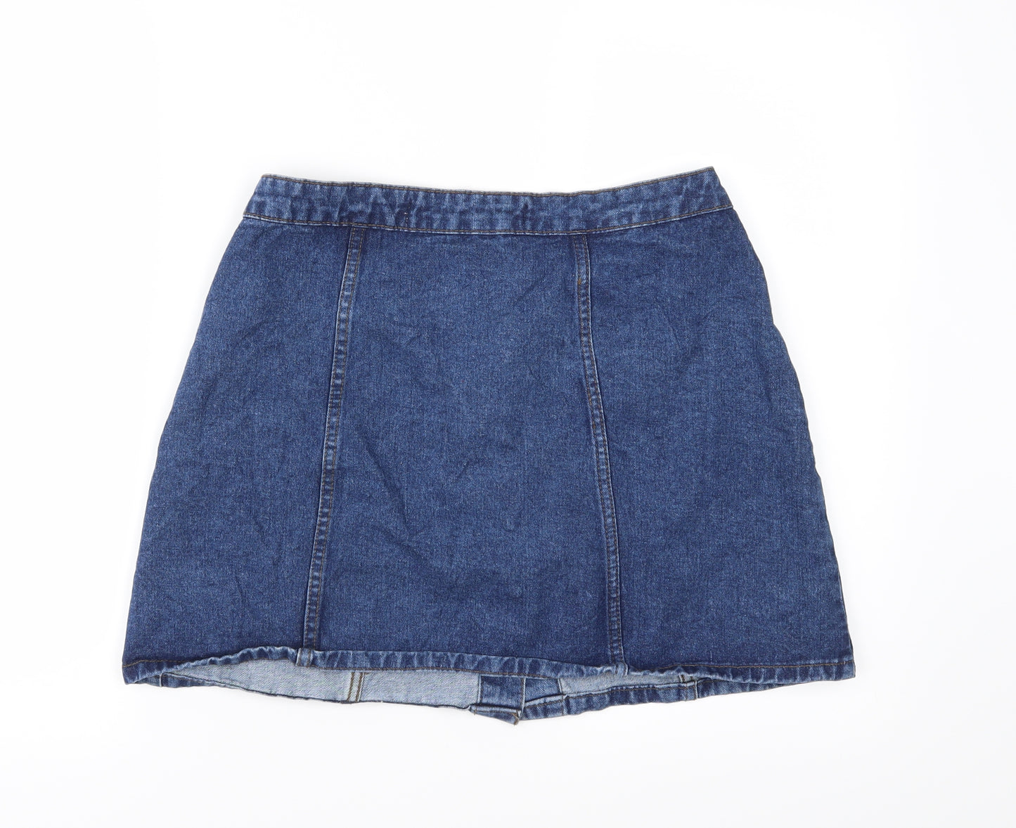 Denim & Co. Womens Blue  Denim A-Line Skirt Size 12