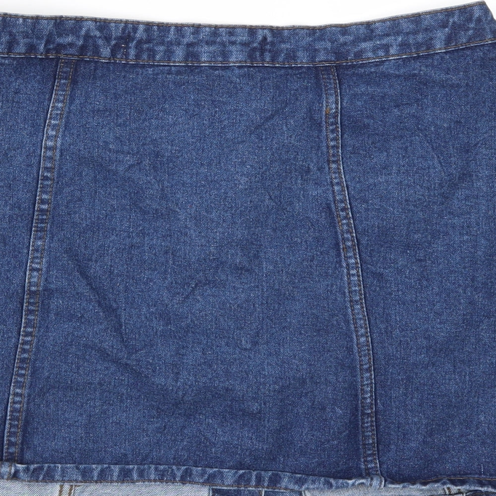 Denim & Co. Womens Blue  Denim A-Line Skirt Size 12