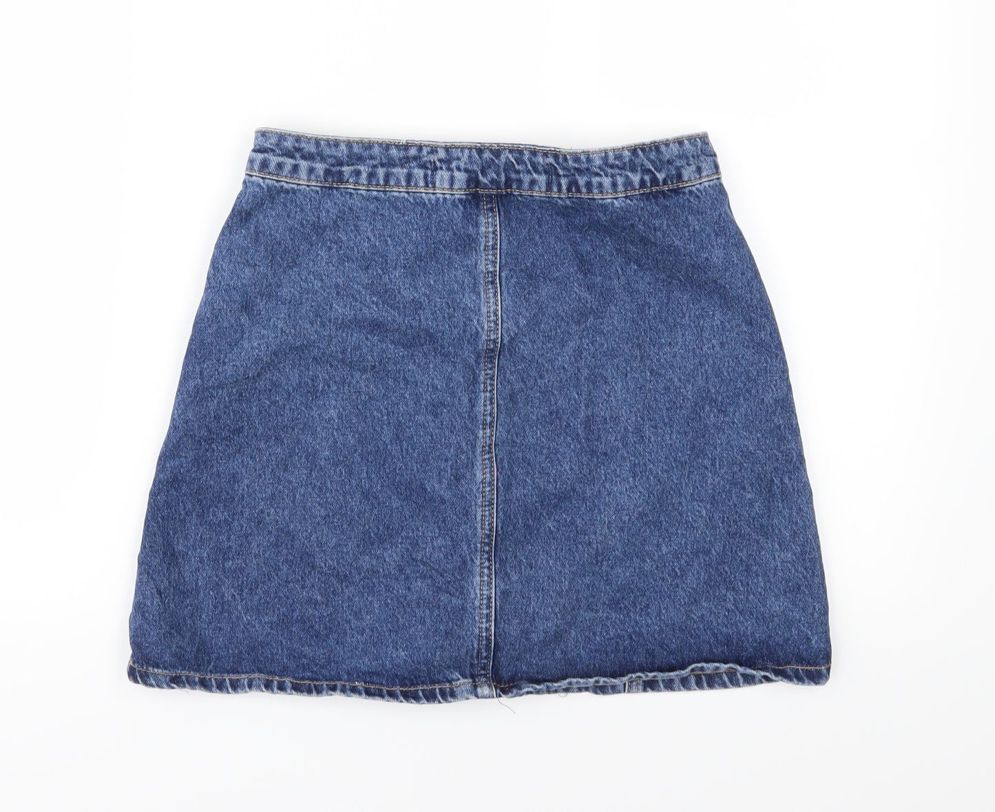 Denim & Co. Womens Blue  Denim A-Line Skirt Size 10