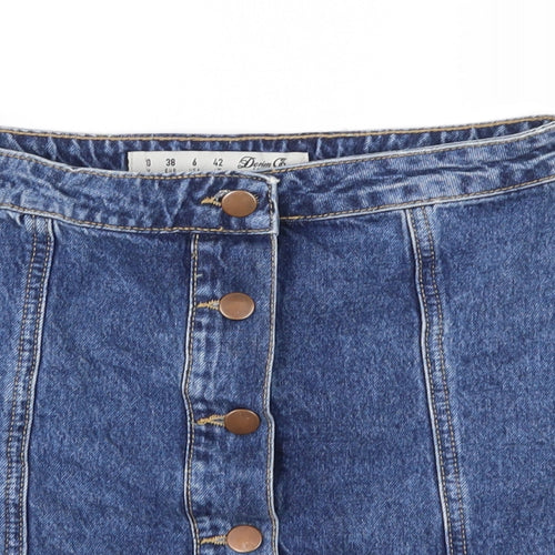 Denim & Co. Womens Blue  Denim A-Line Skirt Size 10