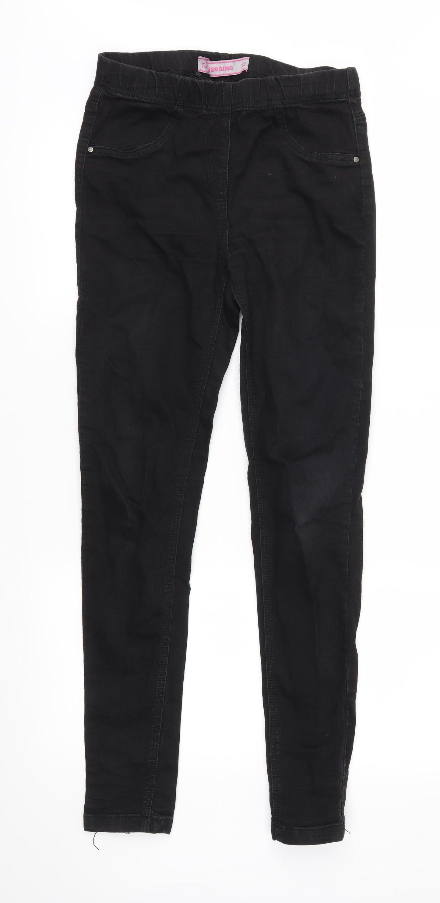TU Womens Black  Denim Jegging Jeans Size 12 L31 in