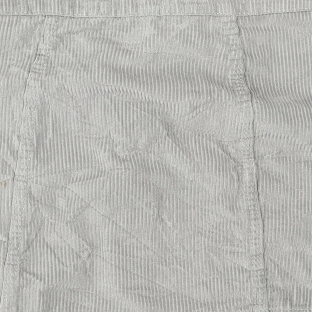 Denim & Co. Womens Green  Corduroy A-Line Skirt Size 8