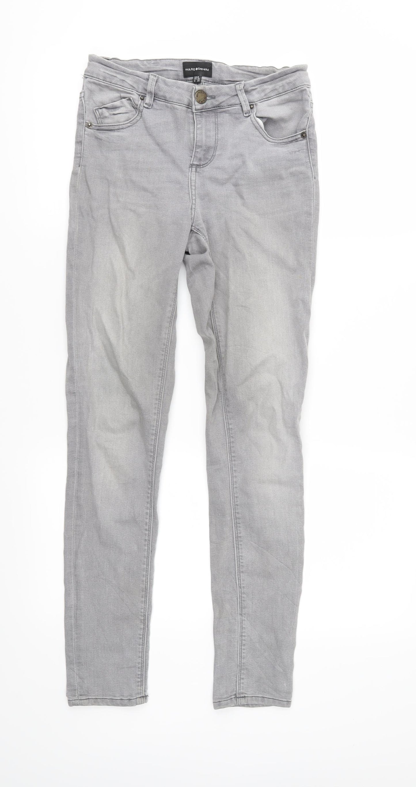Warehouse Womens Grey  Denim Skinny Jeans Size 8 L28 in