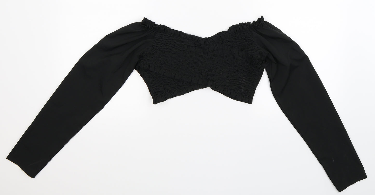 Nasty Gal Womens Black   Cropped Blouse Size 6
