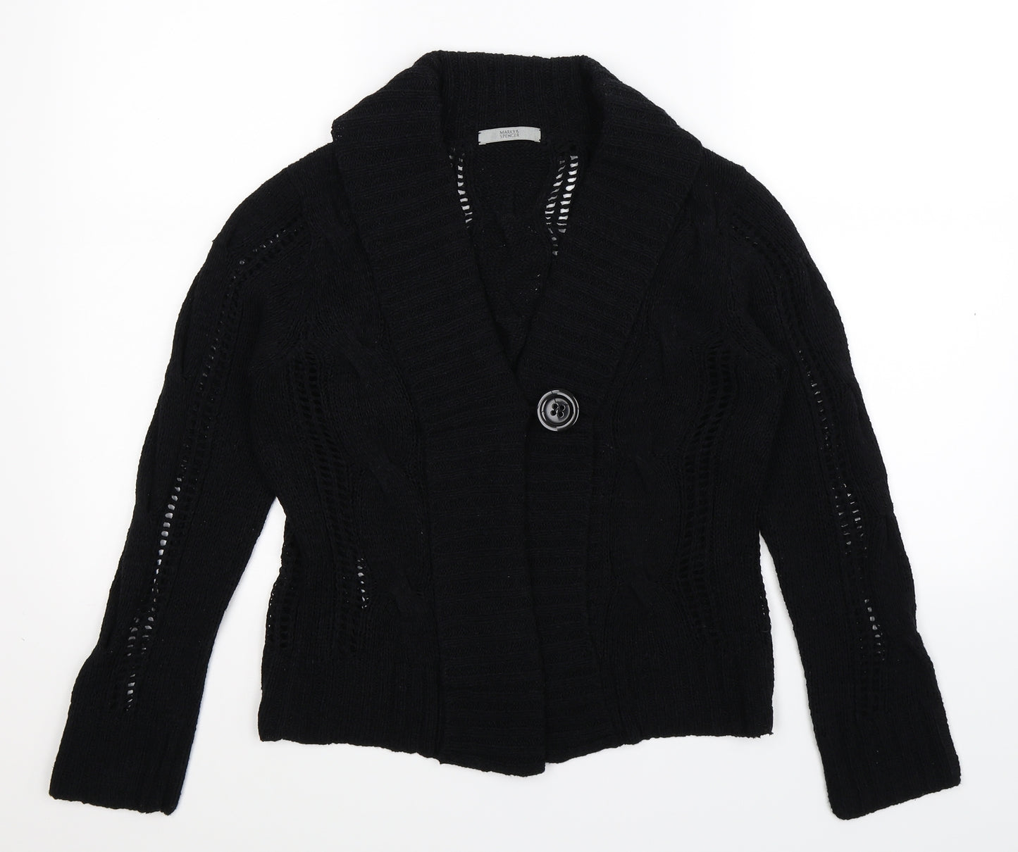 Marks and Spencer Womens Black  Knit Cardigan Jumper Size 14